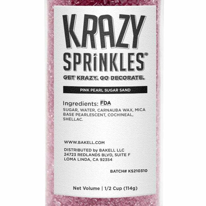 Pink Pearl Sugar Sand Sprinkles-Krazy Sprinkles_HalfCup_Google Feed-bakell