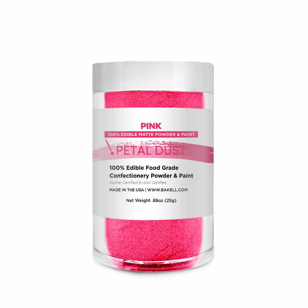 A front view of Pink Food Coloring in a 25 gram jar. | bakell.com