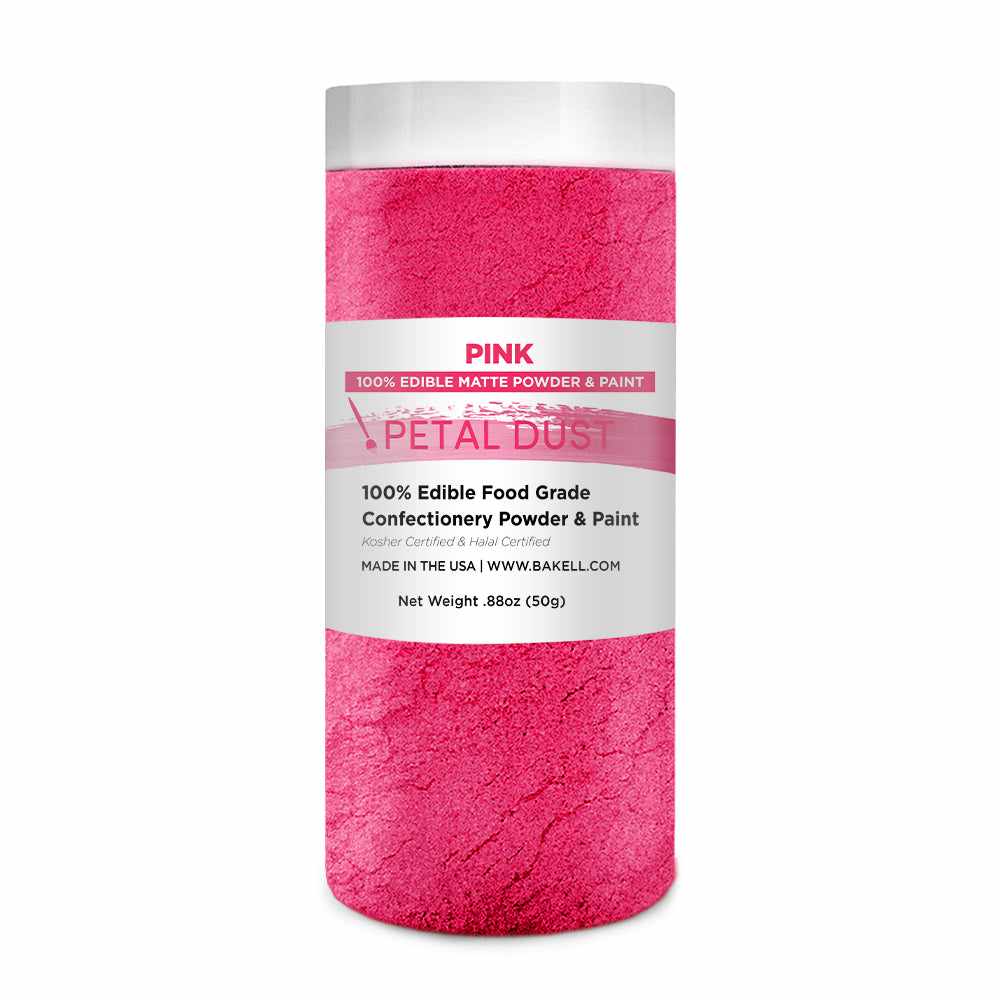 Front view of Pink Food Coloring jar that is size 50g. | bakell.com