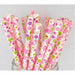 Pink Retro Floral Print Cake Pop Party Straws-Cake Pop Straws-bakell