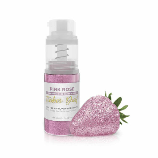 Buy Pink Rose Edible Glitter Spray 4g Pump | Tinker Dust® | Bakell
