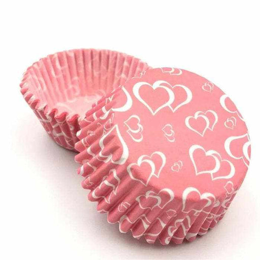 Pink & White Heart Pattern Standard Size Cupcake Wrappers & Liners  | Bakell® Baking Products