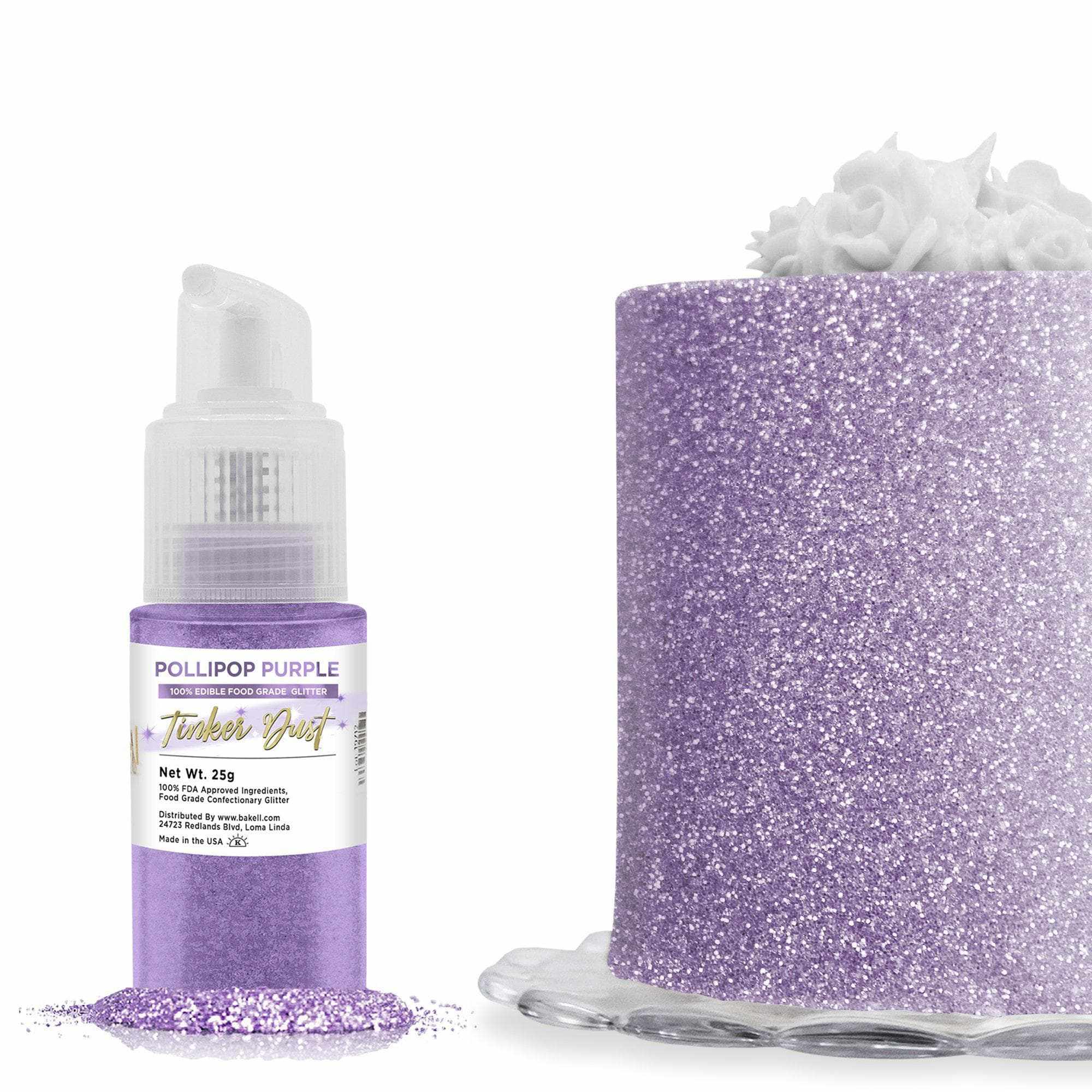 Pollipop Purple Edible Glitter Spray 25g Pump | Tinker Dust | Bakell