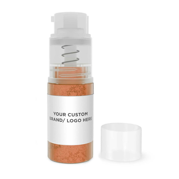 Purchase Now Orange Luster Dust | Your Brand Your Logo | Mini Pumps