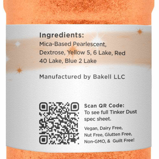 Pumpkin Orange Tinker Dust glitter 45g Shaker  | Bakell