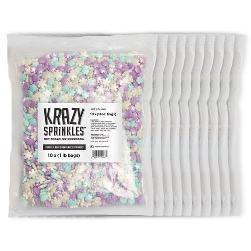 Purple and Blue Snowflake Shaped Sprinkles by Krazy Sprinkles® | Wholesale Sprinkles