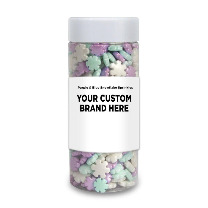 Purple and Blue Snowflake Shaped Sprinkles | Private Label (48 units per/case) | Bakell