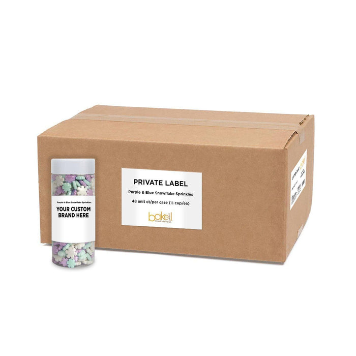 Purple and Blue Snowflake Shaped Sprinkles | Private Label (48 units per/case) | Bakell