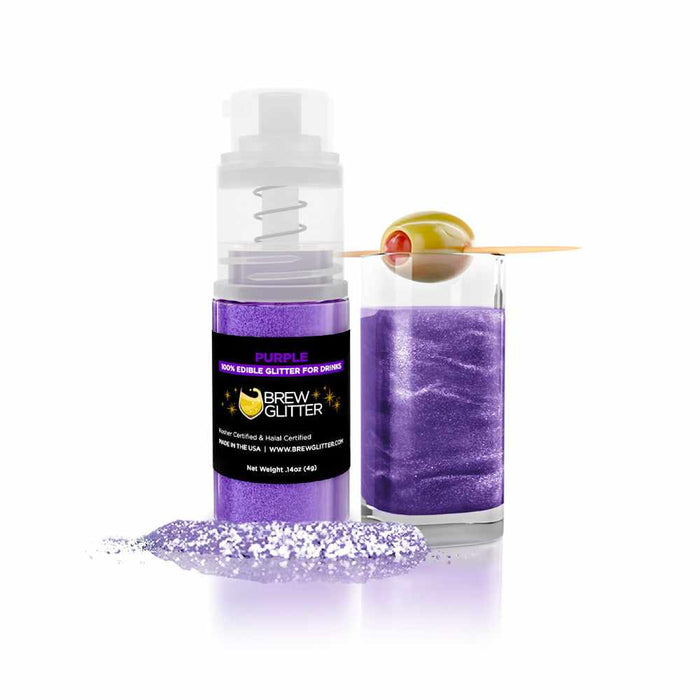 Purple Edible Glitter Mini Spray Pump | Beverage Glitters