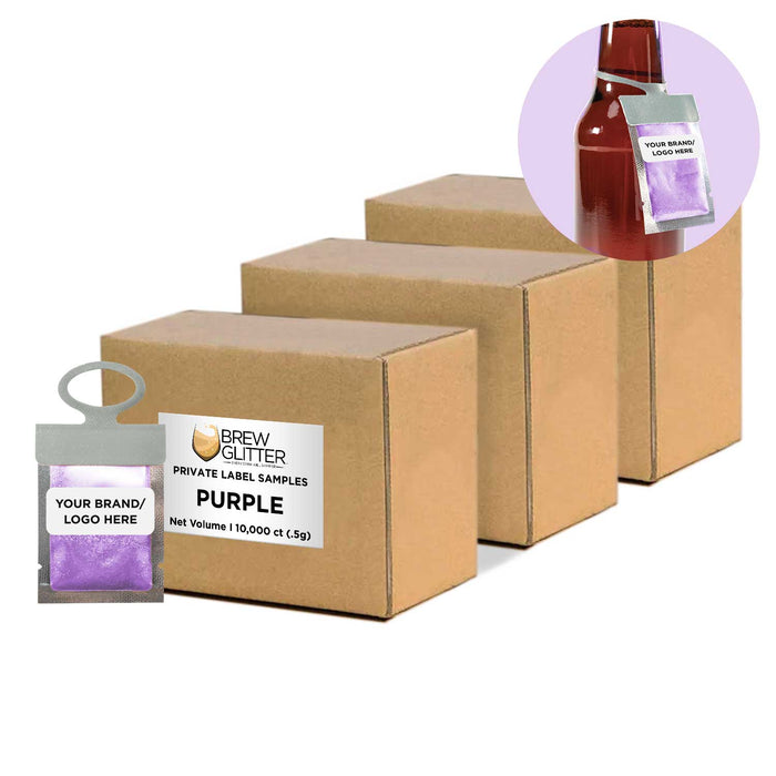 Purple Private Label Label Brew Glitter Hang Tag Neckers | Bakell