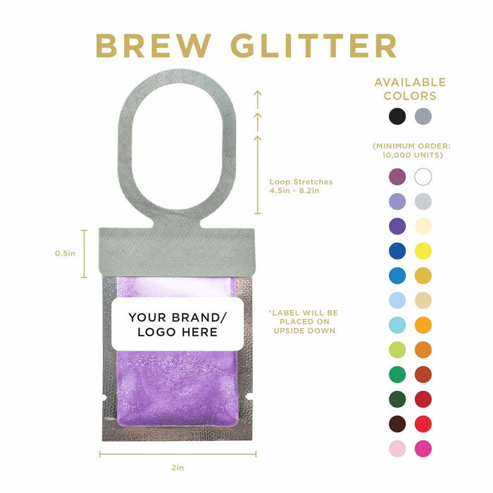 Purple Private Label Label Brew Glitter Hang Tag Neckers | Bakell
