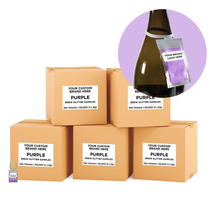 Purple Private Label Label Brew Glitter Hang Tag Neckers | Bakell