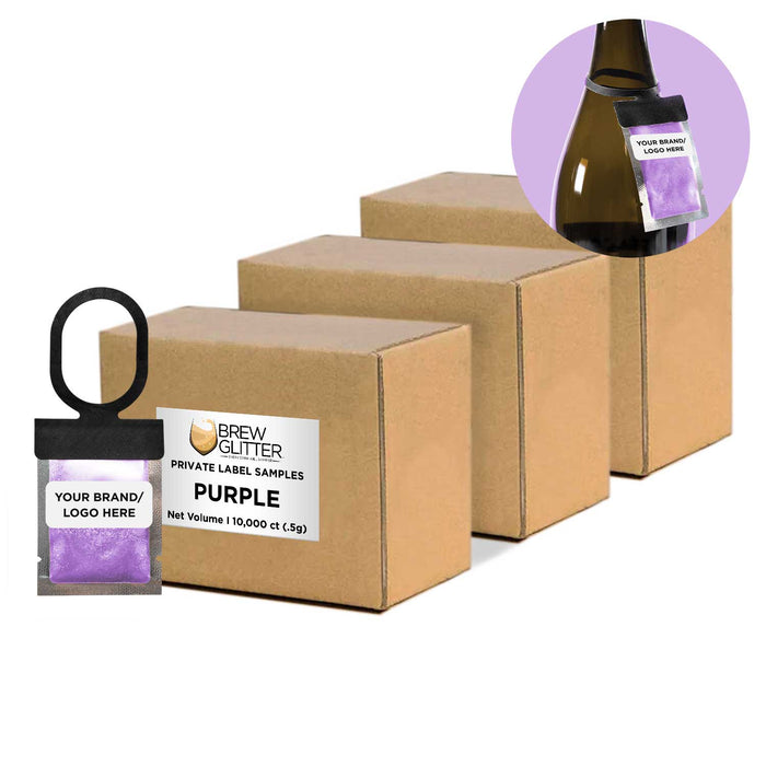 Purple Private Label Label Brew Glitter Hang Tag Neckers | Bakell