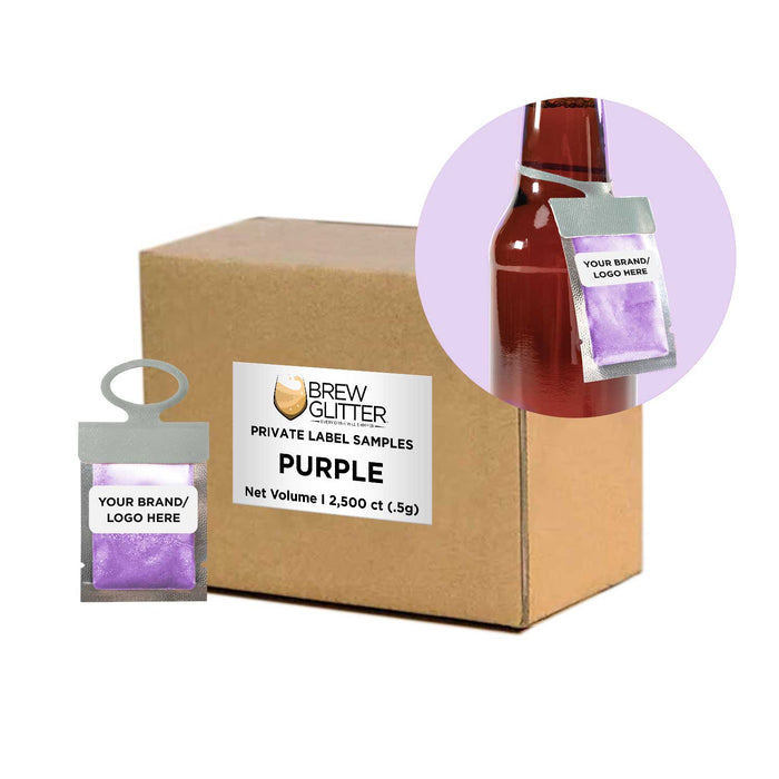 Purple Private Label Label Brew Glitter Hang Tag Neckers | Bakell