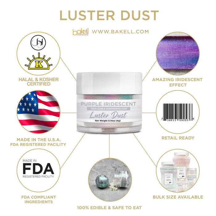 Purple Iridescent Luster Dust Wholesale | Bakell