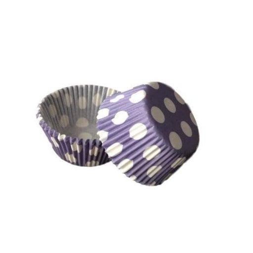 Purple & White Polka Dot Standard Size Cupcake Wrappers & Liners, Bulk | Bakell