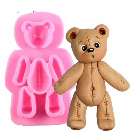 Puzzle Teddy Bear Silicone Mold | 4 x 2 inches | BAKELL.COM