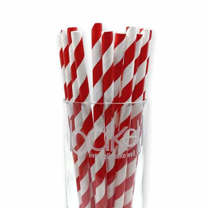 Red Candy Cane Stripes Cake Pop Party Straws | Bulk Sizes-Cake Pop Straws_Bulk-bakell