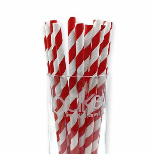 Red Candy Cane Stripes Cake Pop Party Straws-Cake Pop Straws-bakell