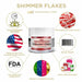 Red Edible Shimmer Flakes 4 Gram Jar-Edible Flakes_Google Feed-bakell