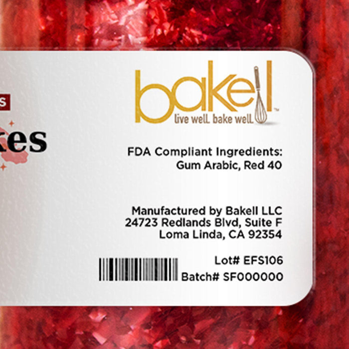 Red Edible Shimmer Flakes, Bulk | #1 Site for 100% Edible Glitter 