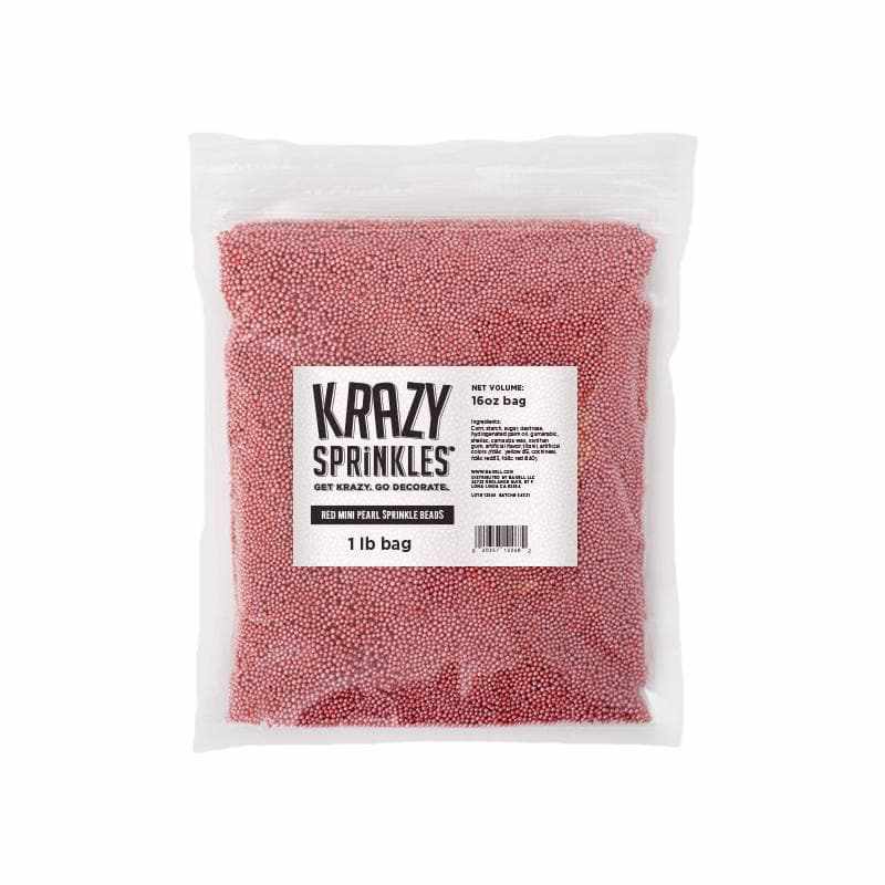 Buy Red Mini Pearl Beads by Krazy Sprinkles® | Bakell