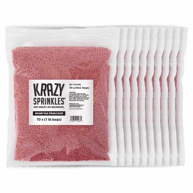 Buy Red Mini Pearl Beads by Krazy Sprinkles® | Bakell