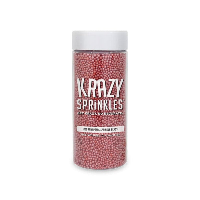 Red Pearl Mini Sprinkle Beads-Krazy Sprinkles_HalfCup_Google Feed-bakell