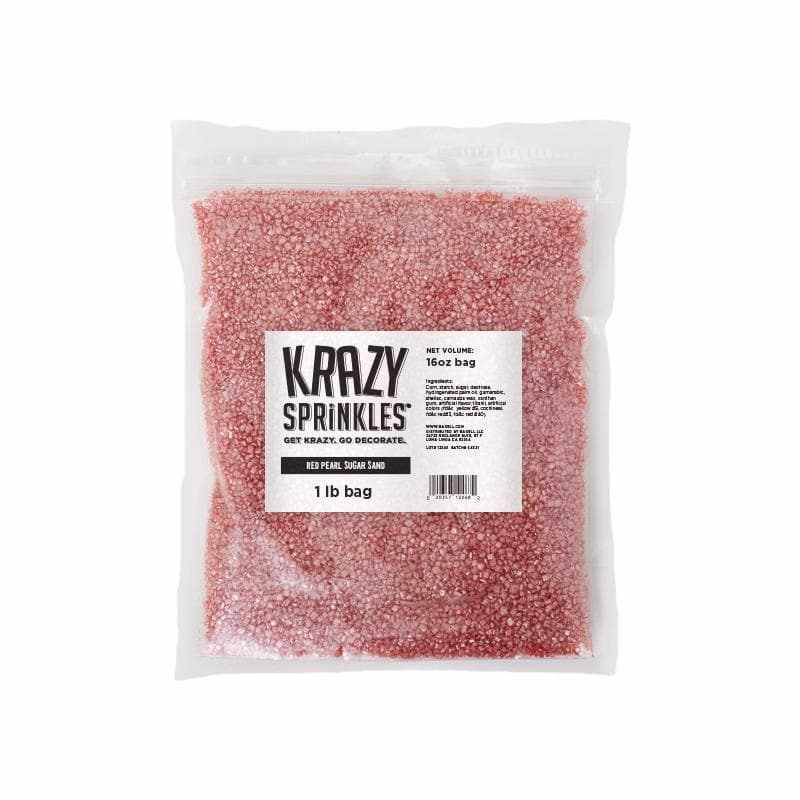 Red Pearl Sugar Sand Sprinkles | Krazy Sprinkles | Bakell