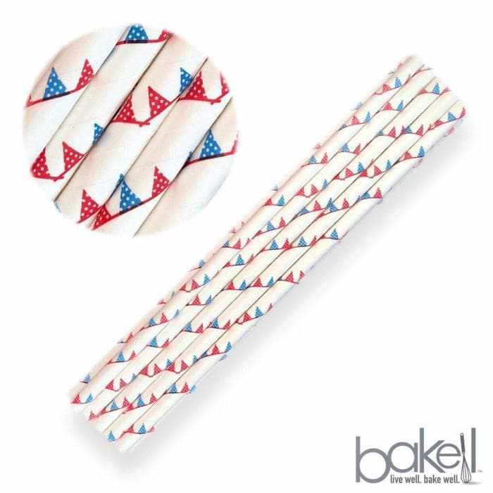 Red, White and Blue American Flag Cake Pop Party Straws | Bulk Sizes-Cake Pop Straws_Bulk-bakell