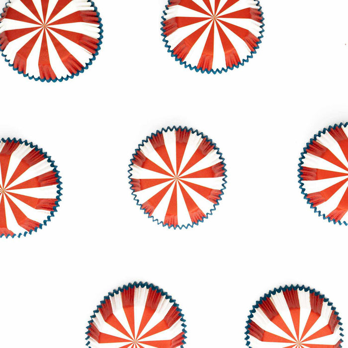 Red White and Blue Pin Wheel Cupcake Wrappers & Liners | Bakell.com
