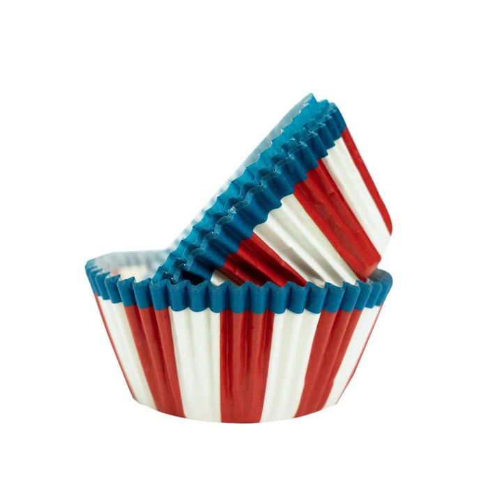Red White and Blue Pin Wheel Cupcake Wrappers & Liners | Bakell.com