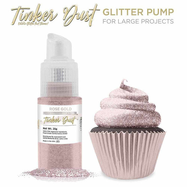 Rose Gold Heart Shimmer Shapes Bulk Size - Edible Glitter Dust Manufacturer - Bakell 40G