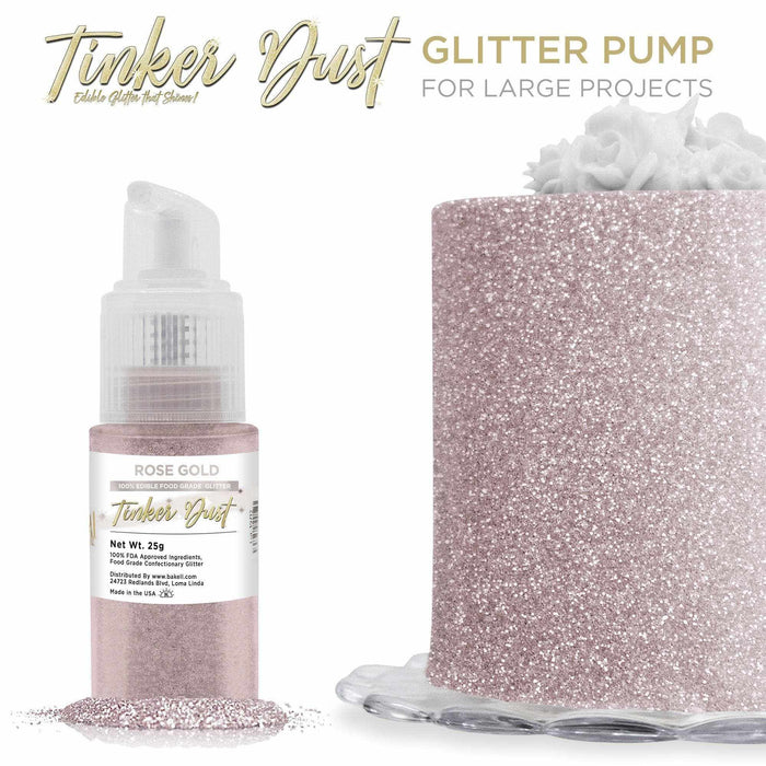 Rose Gold Edible Glitter Spray 25g Pump | Tinker Dust | Bakell