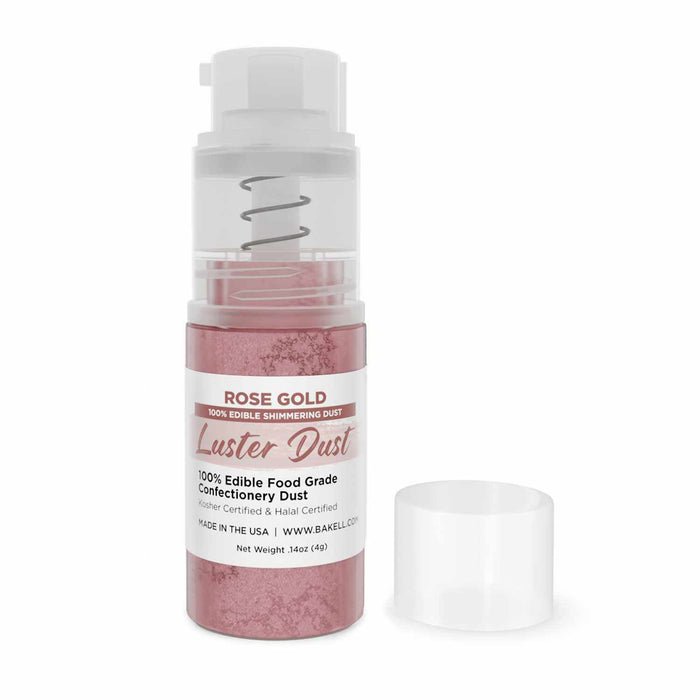 New! Miniature Luster Dust Spray Pump | 4g Rose Gold Edible Glitter