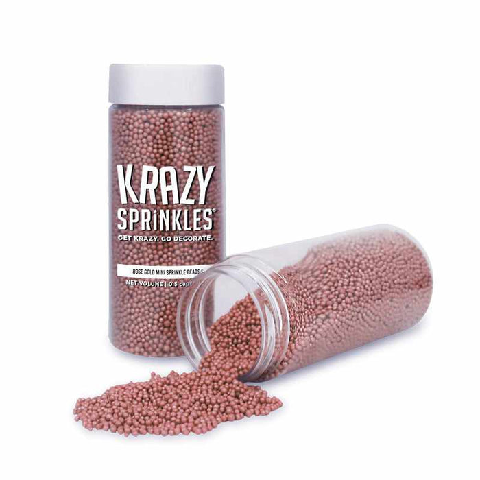 Rose Gold Pearl Mini Sprinkle Beads-Krazy Sprinkles_HalfCup_Google Feed-bakell