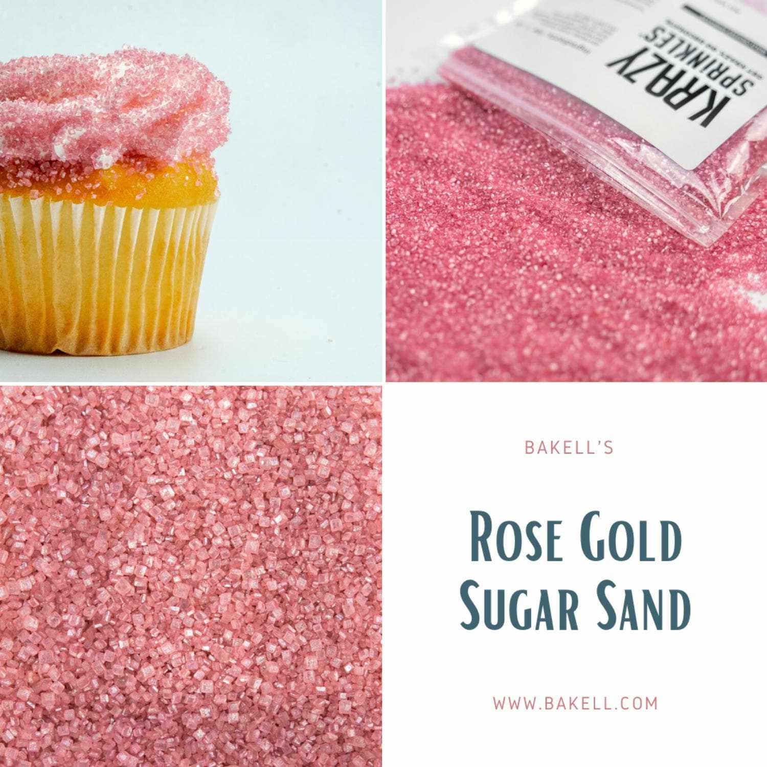 Rose Gold Pearl Sugar Sand Sprinkles | Krazy Sprinkles | Bakell