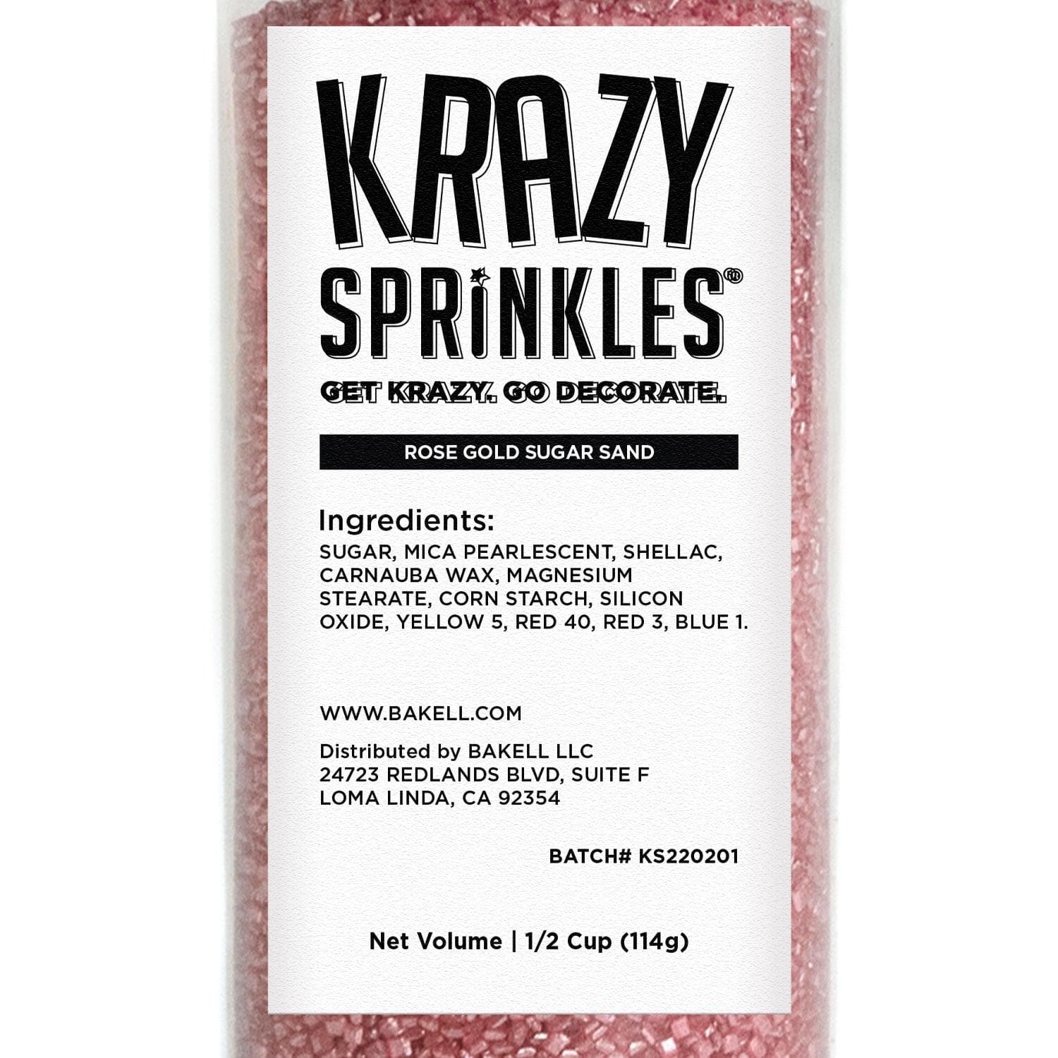 Rose Gold Pearl Sugar Sand Sprinkles | Krazy Sprinkles | Bakell