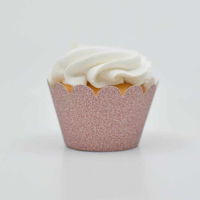 Rose Gold Sparkle Cupcake Wrappers & Liners  | Bakell® Baking Products
