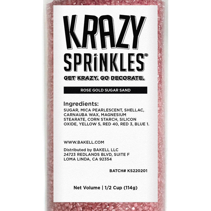 Rose Gold Pearl Sugar Sand by Krazy Sprinkles®| Wholesale Sprinkles