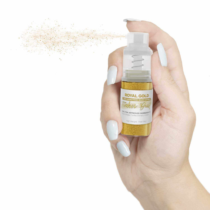 Royal Gold Edible Glitter Spray 4g Pump | Tinker Dust® | Bakell