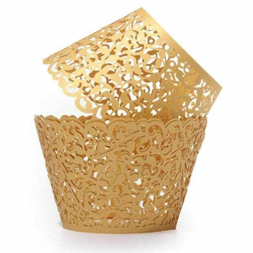 Royal Gold Lace Cupcake Wrappers & Liners  | Bakell® Baking Products