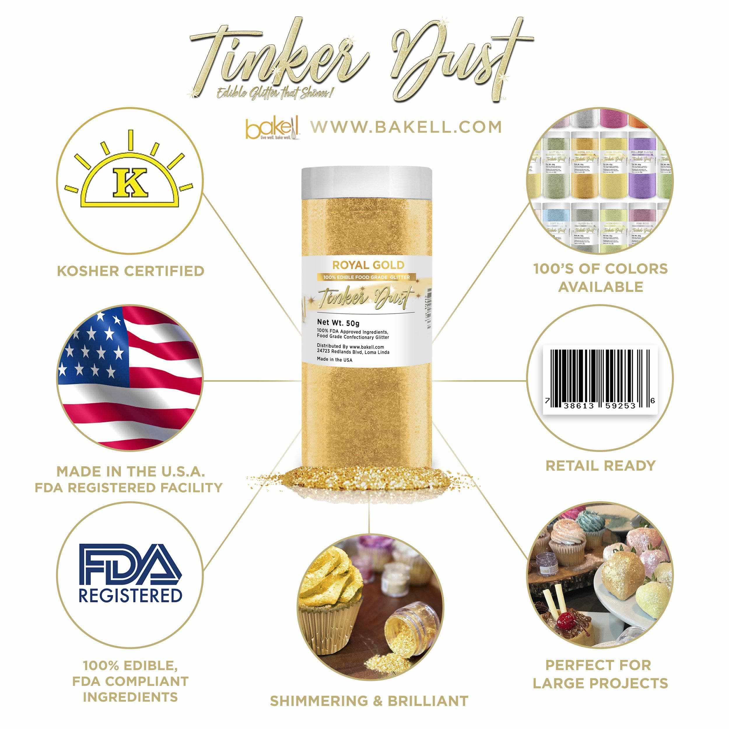 Royal Gold Edible Tinker Dust, Bulk | #1 Site for Edible Glitters
