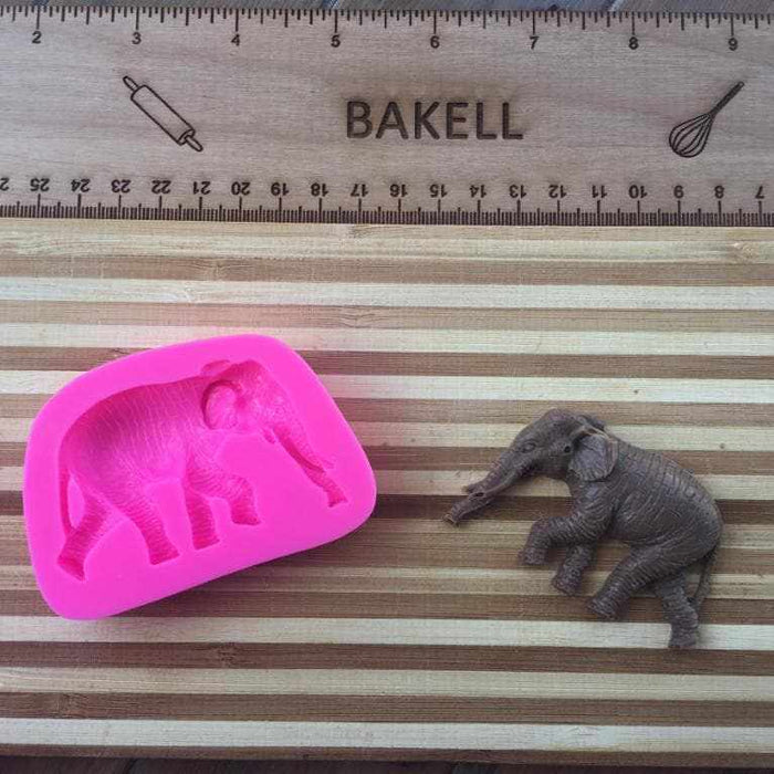 Safari Elephant with Tusks Silicone Mold | Bakell