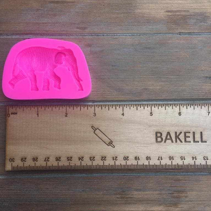 Safari Elephant with Tusks Silicone Mold | Bakell