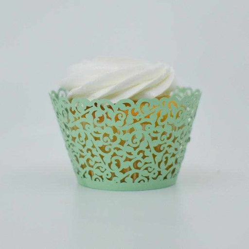 Sea Foam Green Lace Cupcake Wrappers| Bakell.com