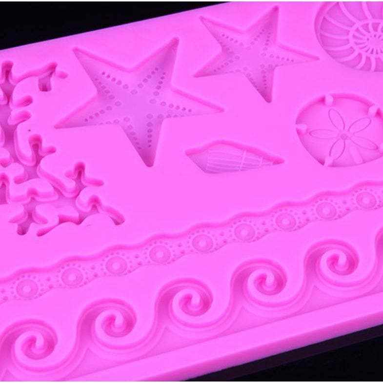 Sea Shell Star Fish Waves Silicone Mold | Bakell