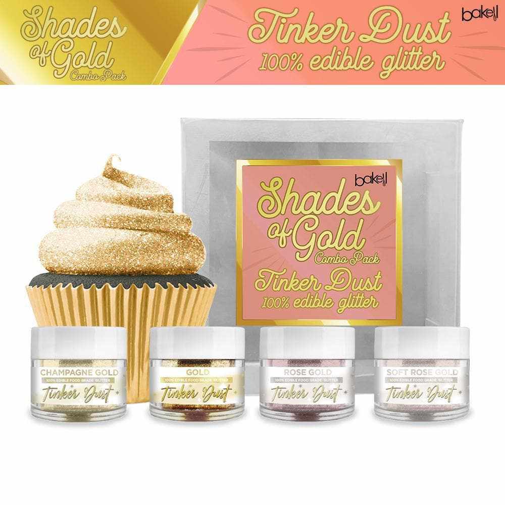 Gold Edible Glitter Gift Pack, FDA Approved Glitter