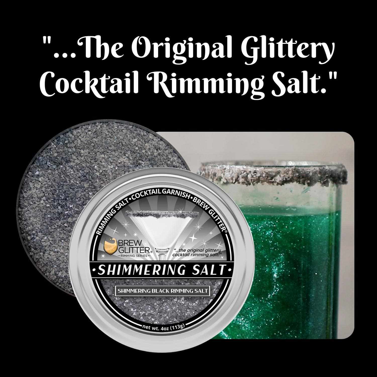 Pitch Black Salt Rimmer | Rocky Black Cocktail Salt | Bakell