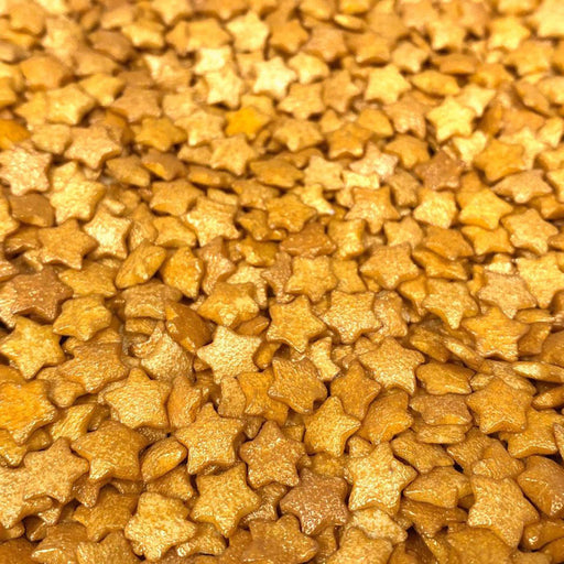 Shiny Gold Pearl Star Shaped Sprinkles | Krazy Sprinkles | Bakell